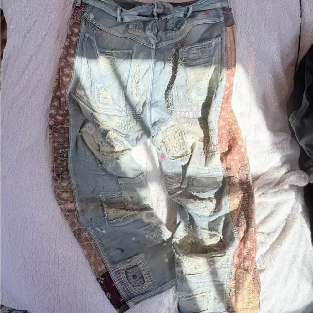 Artistic Patchwork Jeans - image 3
